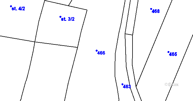 Parcela st. 466 v KÚ Černíkov u Strakonic, Katastrální mapa