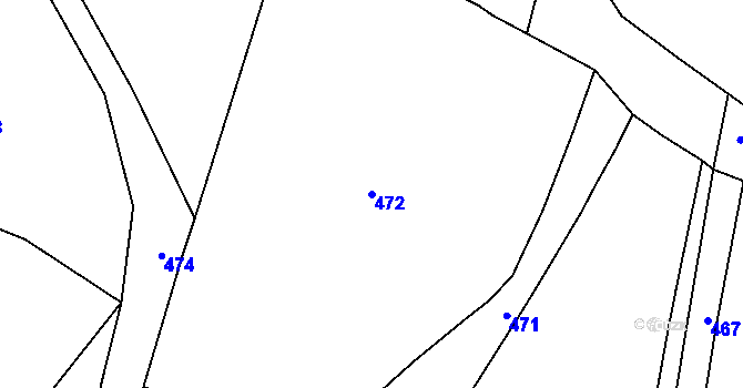 Parcela st. 472 v KÚ Černíkov u Strakonic, Katastrální mapa