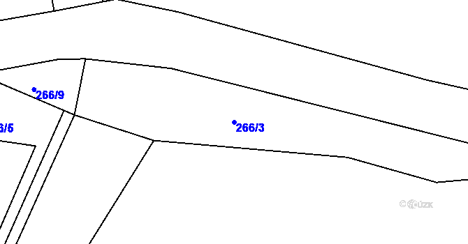 Parcela st. 266/3 v KÚ Podolí u Strakonic, Katastrální mapa