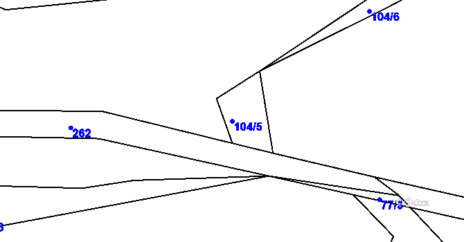 Parcela st. 104/5 v KÚ Podolí u Strakonic, Katastrální mapa