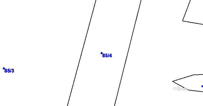 Parcela st. 85/4 v KÚ Podolí u Strakonic, Katastrální mapa