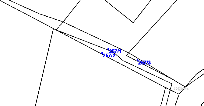 Parcela st. 257/2 v KÚ Podolí u Strakonic, Katastrální mapa