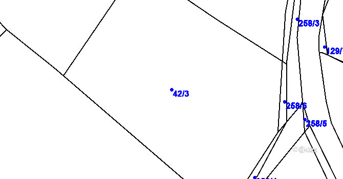 Parcela st. 42/3 v KÚ Podolí u Strakonic, Katastrální mapa