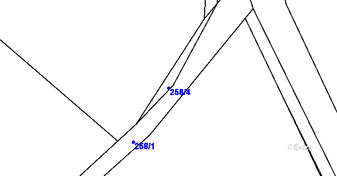 Parcela st. 258/4 v KÚ Podolí u Strakonic, Katastrální mapa