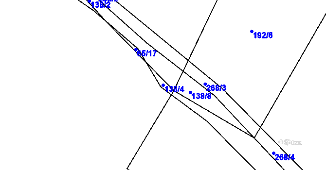 Parcela st. 138/4 v KÚ Podolí u Strakonic, Katastrální mapa