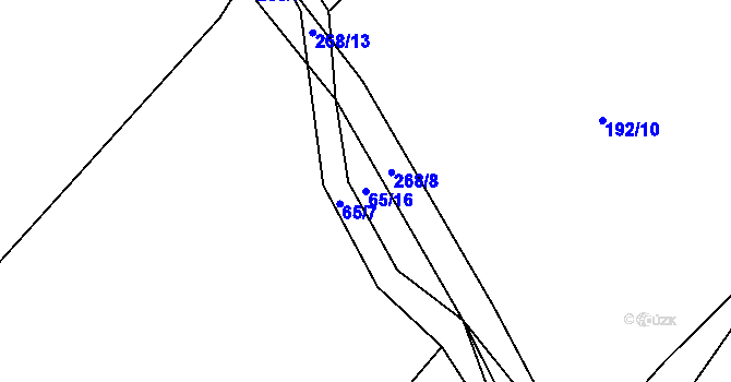 Parcela st. 65/16 v KÚ Podolí u Strakonic, Katastrální mapa