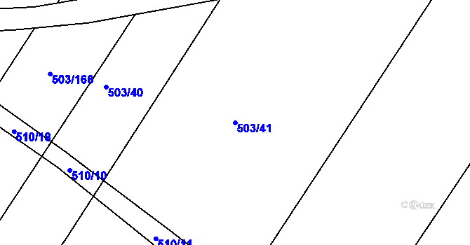 Parcela st. 503/41 v KÚ Droužkovice, Katastrální mapa