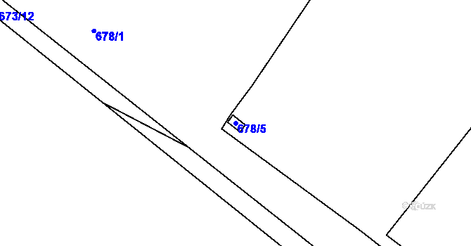 Parcela st. 678/5 v KÚ Droužkovice, Katastrální mapa