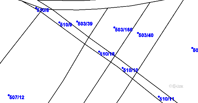 Parcela st. 510/18 v KÚ Droužkovice, Katastrální mapa