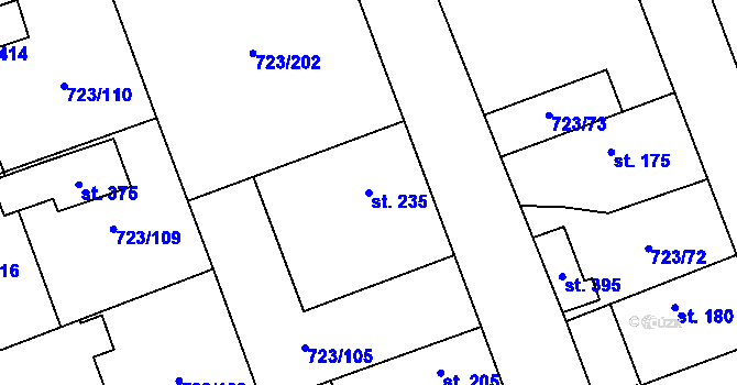 Parcela st. 235 v KÚ Drozdov v Čechách, Katastrální mapa