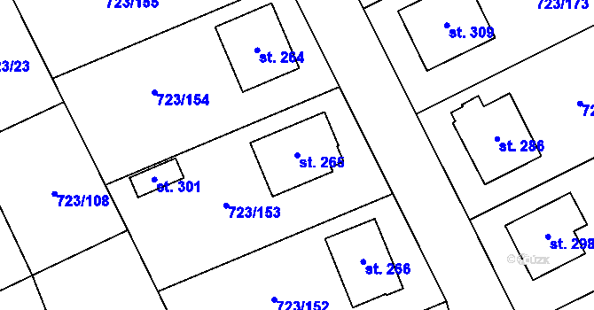 Parcela st. 265 v KÚ Drozdov v Čechách, Katastrální mapa
