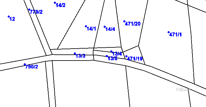 Parcela st. 13 v KÚ Drozdov v Čechách, Katastrální mapa