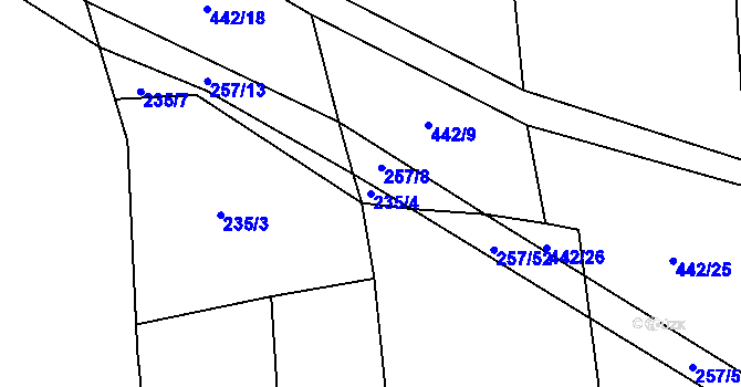 Parcela st. 235/4 v KÚ Drozdov v Čechách, Katastrální mapa