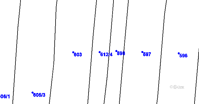 Parcela st. 612/4 v KÚ Drozdov v Čechách, Katastrální mapa