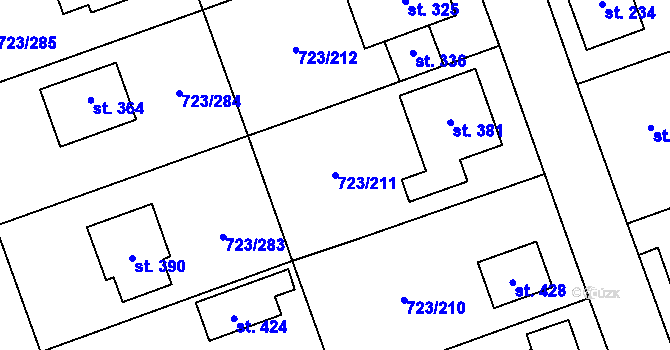 Parcela st. 723/211 v KÚ Drozdov v Čechách, Katastrální mapa