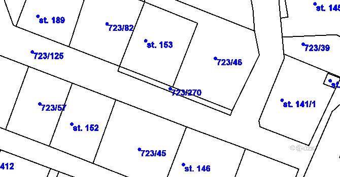 Parcela st. 723/270 v KÚ Drozdov v Čechách, Katastrální mapa