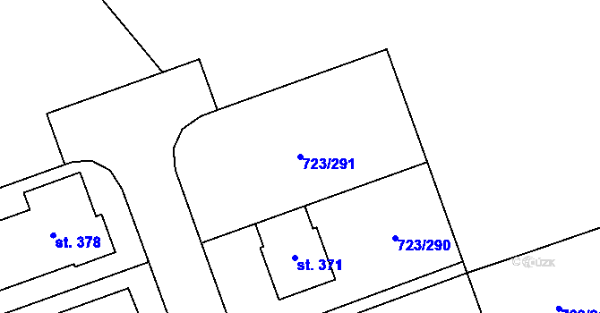 Parcela st. 723/291 v KÚ Drozdov v Čechách, Katastrální mapa