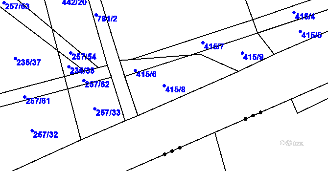 Parcela st. 415/8 v KÚ Drozdov v Čechách, Katastrální mapa