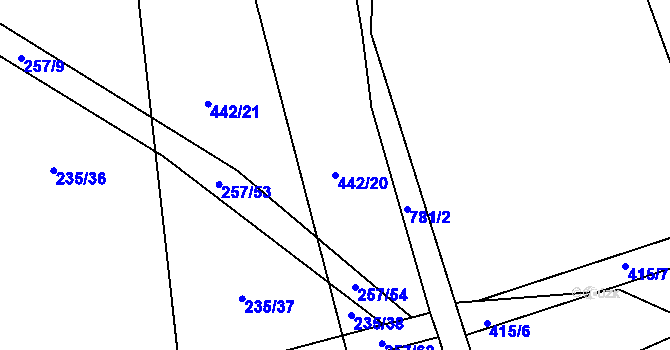 Parcela st. 442/20 v KÚ Drozdov v Čechách, Katastrální mapa