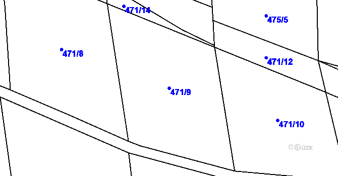 Parcela st. 471/9 v KÚ Drozdov v Čechách, Katastrální mapa