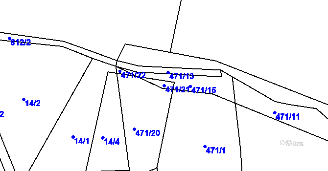 Parcela st. 471/21 v KÚ Drozdov v Čechách, Katastrální mapa
