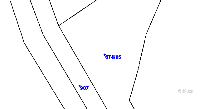 Parcela st. 674/15 v KÚ Drozdov, Katastrální mapa