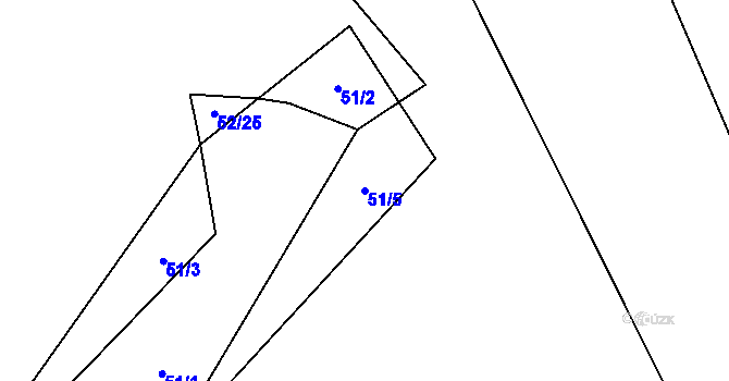 Parcela st. 51/5 v KÚ Drozdov, Katastrální mapa