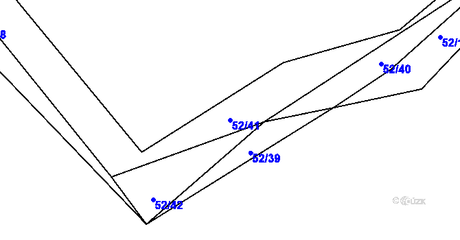 Parcela st. 52/41 v KÚ Drozdov, Katastrální mapa