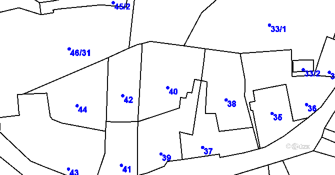 Parcela st. 40 v KÚ Droždín, Katastrální mapa