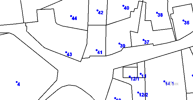 Parcela st. 41 v KÚ Droždín, Katastrální mapa