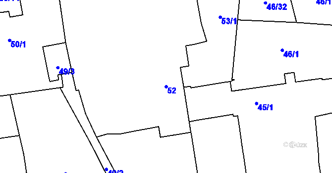 Parcela st. 52 v KÚ Droždín, Katastrální mapa