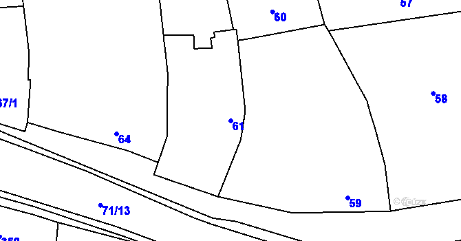 Parcela st. 61 v KÚ Droždín, Katastrální mapa