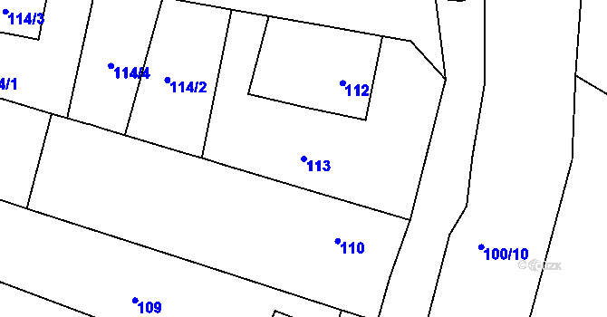 Parcela st. 113 v KÚ Droždín, Katastrální mapa