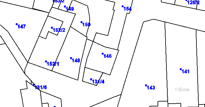 Parcela st. 146 v KÚ Droždín, Katastrální mapa