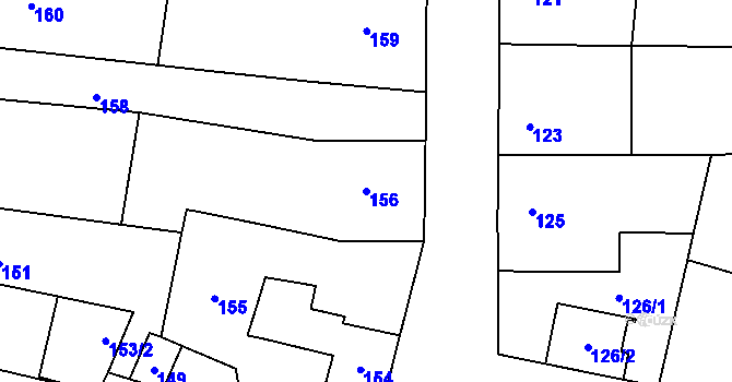 Parcela st. 156 v KÚ Droždín, Katastrální mapa