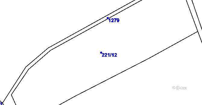 Parcela st. 221/12 v KÚ Droždín, Katastrální mapa