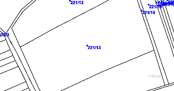 Parcela st. 221/13 v KÚ Droždín, Katastrální mapa