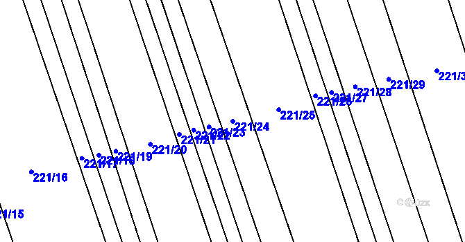 Parcela st. 221/24 v KÚ Droždín, Katastrální mapa