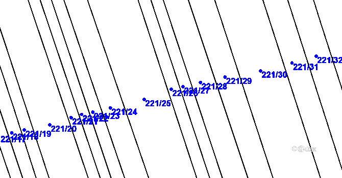 Parcela st. 221/26 v KÚ Droždín, Katastrální mapa