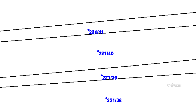 Parcela st. 221/40 v KÚ Droždín, Katastrální mapa