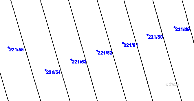 Parcela st. 221/52 v KÚ Droždín, Katastrální mapa