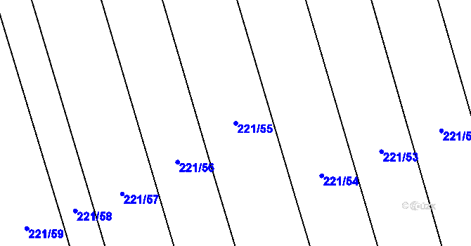 Parcela st. 221/55 v KÚ Droždín, Katastrální mapa