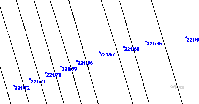 Parcela st. 221/67 v KÚ Droždín, Katastrální mapa