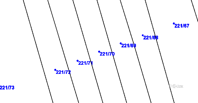 Parcela st. 221/70 v KÚ Droždín, Katastrální mapa