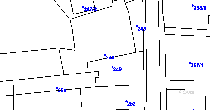 Parcela st. 246 v KÚ Droždín, Katastrální mapa