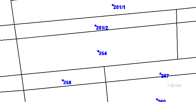 Parcela st. 254 v KÚ Droždín, Katastrální mapa