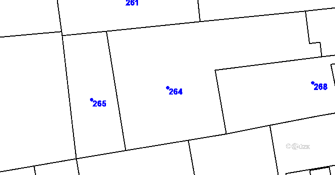 Parcela st. 264 v KÚ Droždín, Katastrální mapa