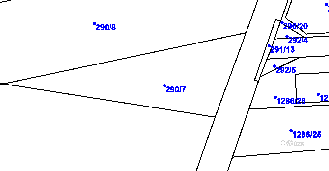 Parcela st. 290/7 v KÚ Droždín, Katastrální mapa