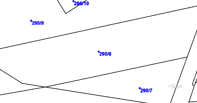 Parcela st. 290/8 v KÚ Droždín, Katastrální mapa