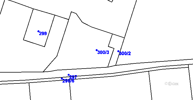 Parcela st. 300/3 v KÚ Droždín, Katastrální mapa